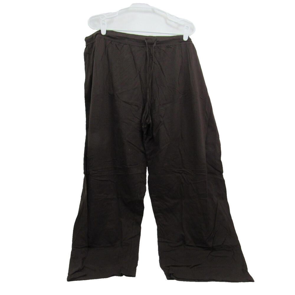 Hanes Sleepwear  Womens‎ Brown Stretch Knit Pants Drawstring Lounge Wear 3X